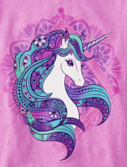 Camiseta con estampado de unicornio para niñas
