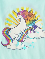 Girls Rainbow Unicorn Graphic Tee