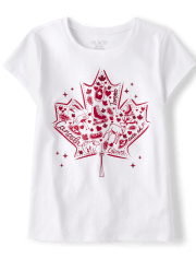 Girls Canada Maple Leaf Graphic Tee
