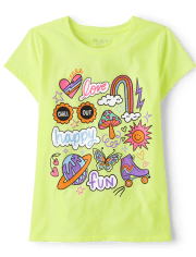 Camiseta de niñas con gráfico Happy Icon
