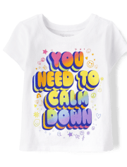 Baby And Toddler Girls Calm Down Graphic Tee