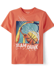 Boys Slam Dunk Basketball Graphic Tee