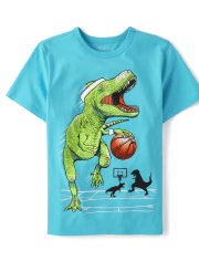 Boys Dino Basketball Graphic Tee