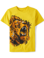 Camiseta con estampado de león para niño