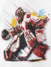 T-shirt imprimé joueur de hockey garçon