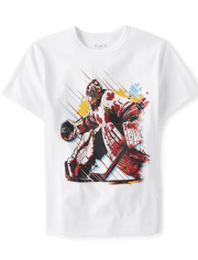 T-shirt imprimé joueur de hockey garçon