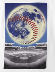 Boys Baseball Moon Graphic Tee