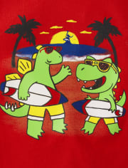 Baby And Toddler Boys Surf Dino Graphic Tee