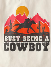 Camiseta con estampado de vaquero para bebés y niños pequeños
