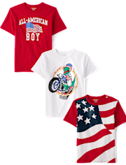 Camisetas estampadas para niño, paquete de 3