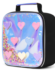 Girls Holographic Shakey Heart Lunchbox