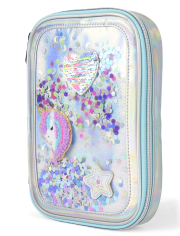 Girls Holographic Shakey Unicorn Pencil Case