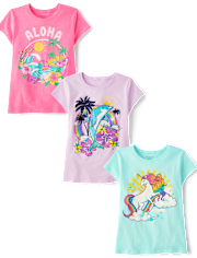 Niña Camisetas estampadas 3-Pack