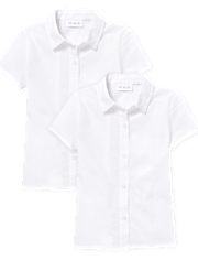 Girls Uniform Button Up Shirt 2-Pack