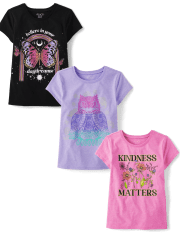 Girls Positive Graphic Tee 3-Pack