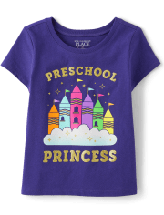 Camiseta con estampado de princesa de preescolar para niñas pequeñas