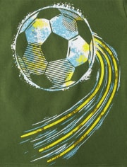 Camiseta con gráfico de balón de fútbol para bebés y niños pequeños