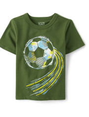Camiseta con gráfico de balón de fútbol para bebés y niños pequeños