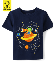 Baby And Toddler Boys Glow Alien Graphic Tee