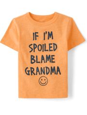 Baby And Toddler Boys Blame Grandma Graphic Tee