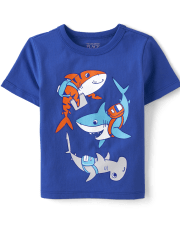 Baby And Niños pequeños Boys Shark Backpack Camisetas estampadas