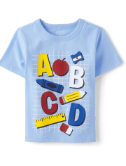 Camiseta con gráfico ABC para bebés y niños pequeños