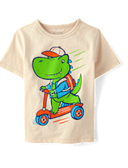 Baby And Toddler Boys Dino Scooter Graphic Tee