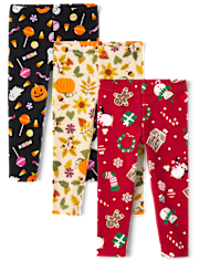 Toddler Girls Holiday Leggings 3-Pack