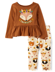 Toddler Girls Fox 2-Piece Outfit Set