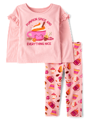 Toddler Girls Pumpkin Spice 2-Piece Outfit Set