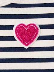 Toddler Girls Striped Heart 2-Piece Outfit Set