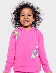 Toddler Girls Rainbow Fleece 2-Piece Outfit Set