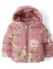 Toddler Girls Print Puffer Jacket