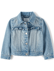 Baby And Toddler Girls Ruffle Denim Jacket