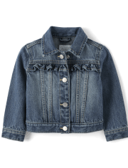 Chaqueta vaquera con volantes para bebés y niñas pequeñas