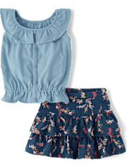 Toddler Girls Floral 2-Piece Outfit Set