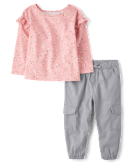 Toddler Girls Floral 2-Piece Outfit Set