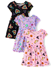 Toddler Girls Print Everyday Dress 3-Pack