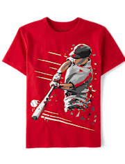 Camisetas estampadas de jugador de béisbol para niños