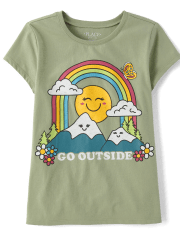 Camiseta con gráfico Go Outside para niñas