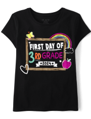 Girls First Day Of 3rd Grade Graphic Tee