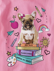 Girls Dog Books Graphic Tee