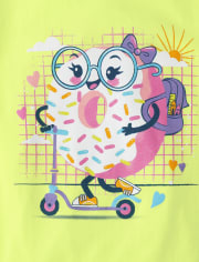 Girls Doughnut Scooter Graphic Tee