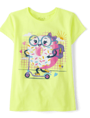 Girls Doughnut Scooter Graphic Tee