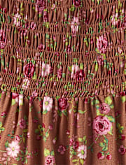 Vestido fruncido floral para bebés y niñas pequeñas