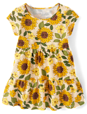 Baby And Toddler Girls Sunflower Tiered Dress