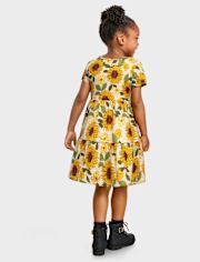 Baby And Toddler Girls Sunflower Tiered Dress