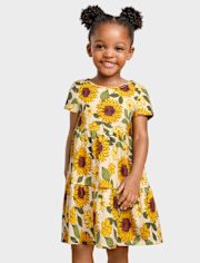 Baby And Toddler Girls Sunflower Tiered Dress