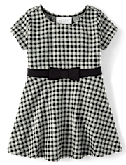 tout-petit, fille Gingham Robe évasée