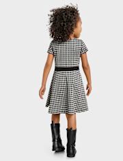 tout-petit, fille Gingham Robe évasée